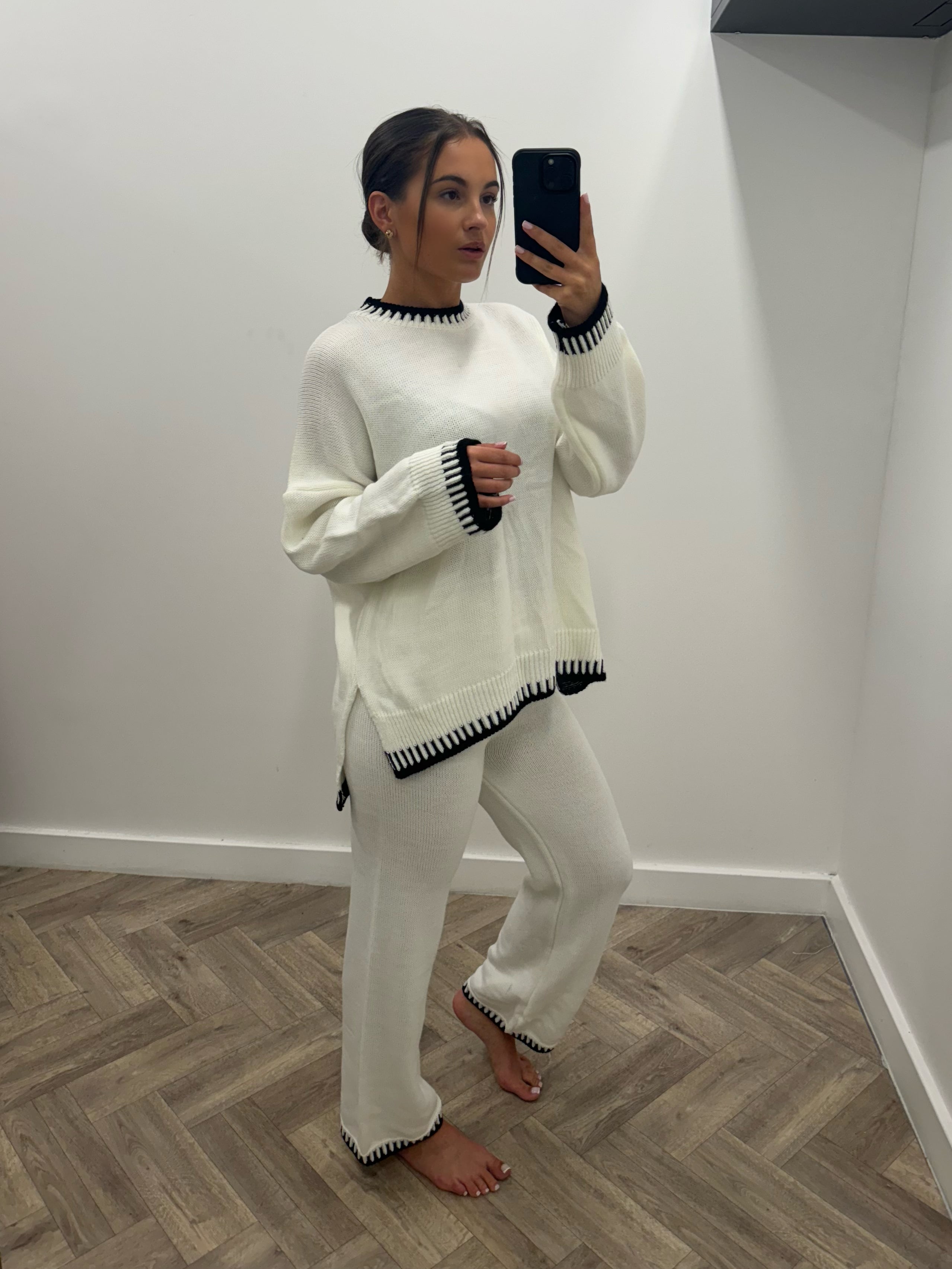 Cream chunky knit co ord