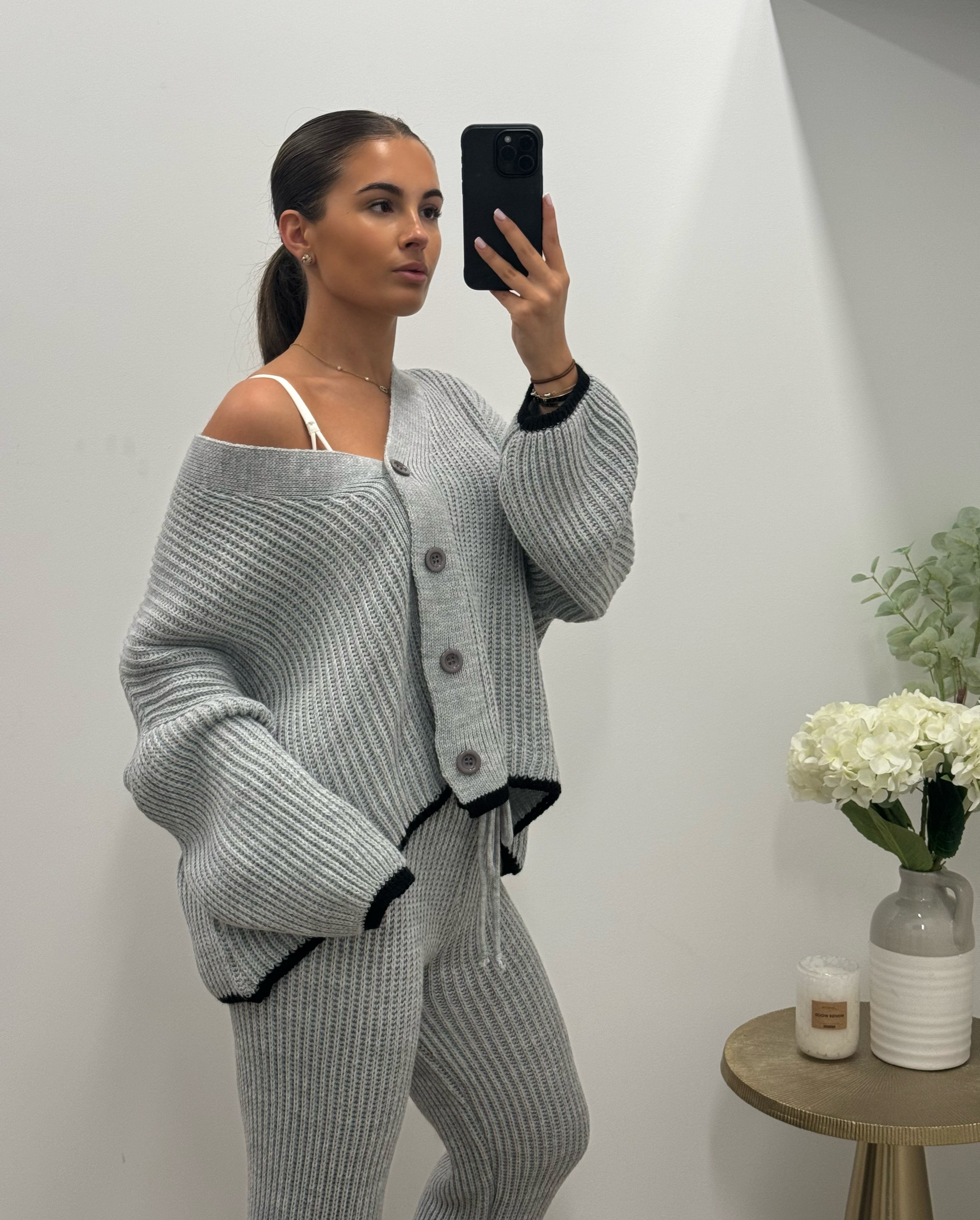 Light grey chunky knit co ord