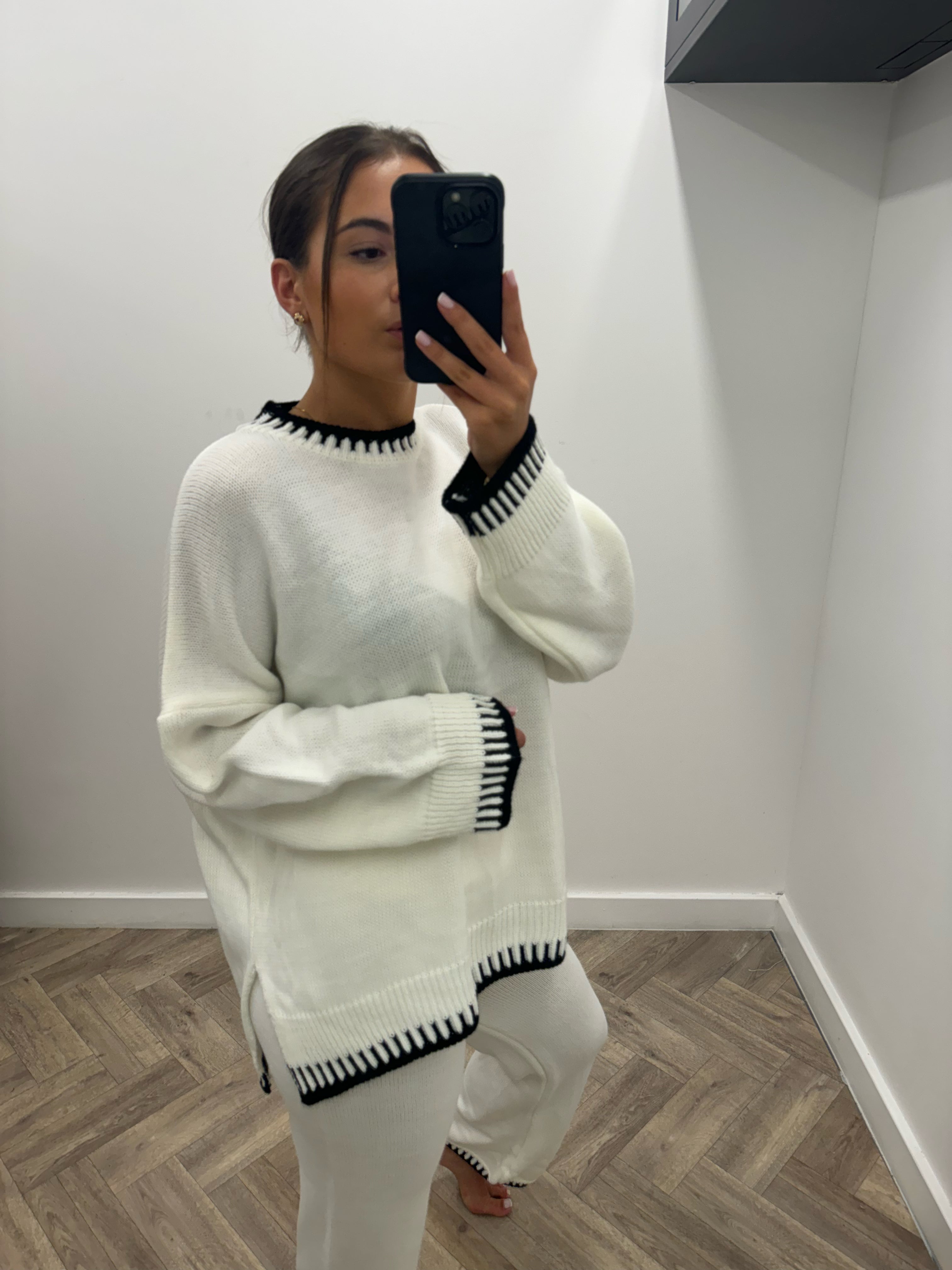 Cream chunky knit co ord