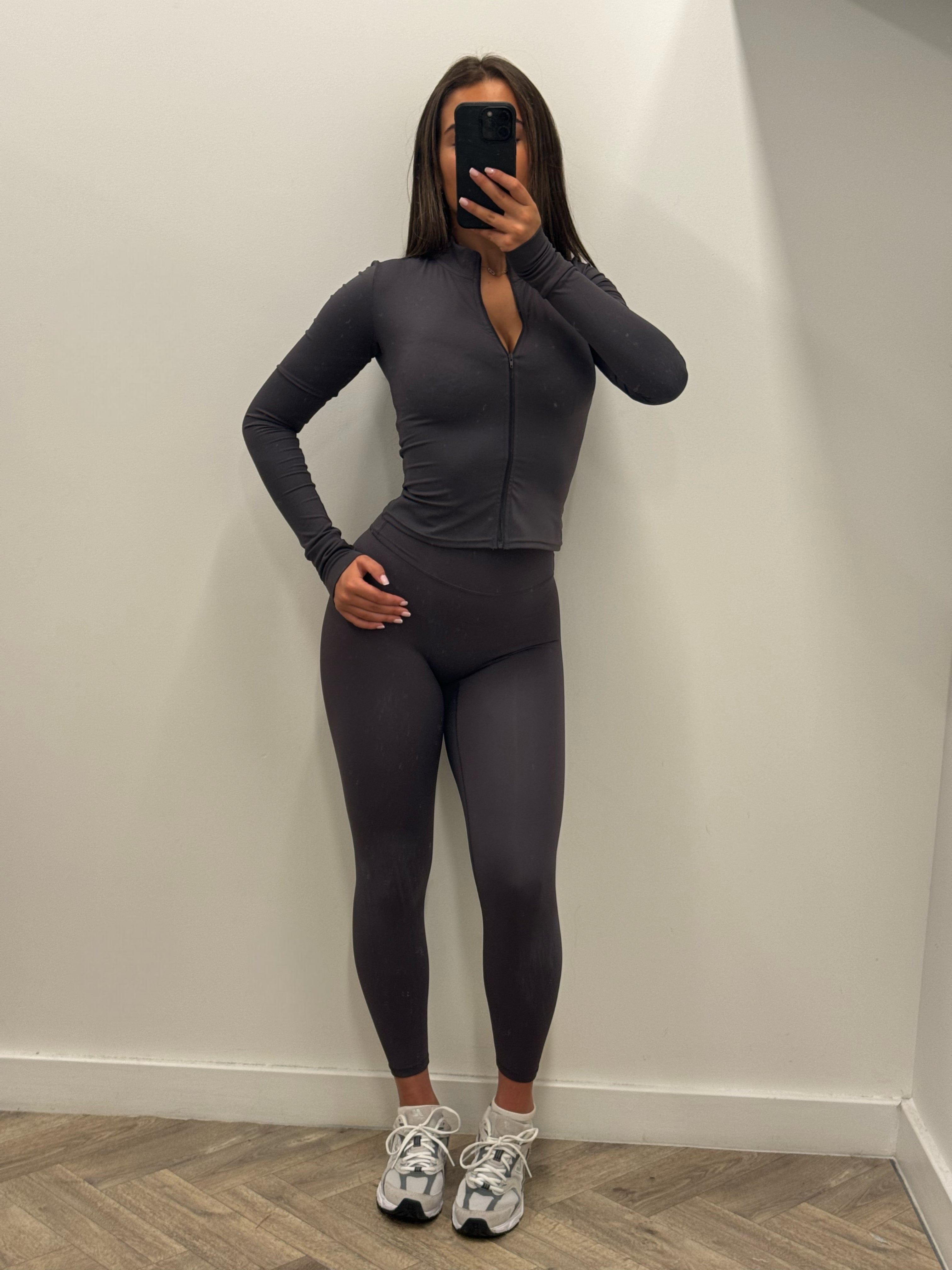 Grey sculpt elasticated gym co ord